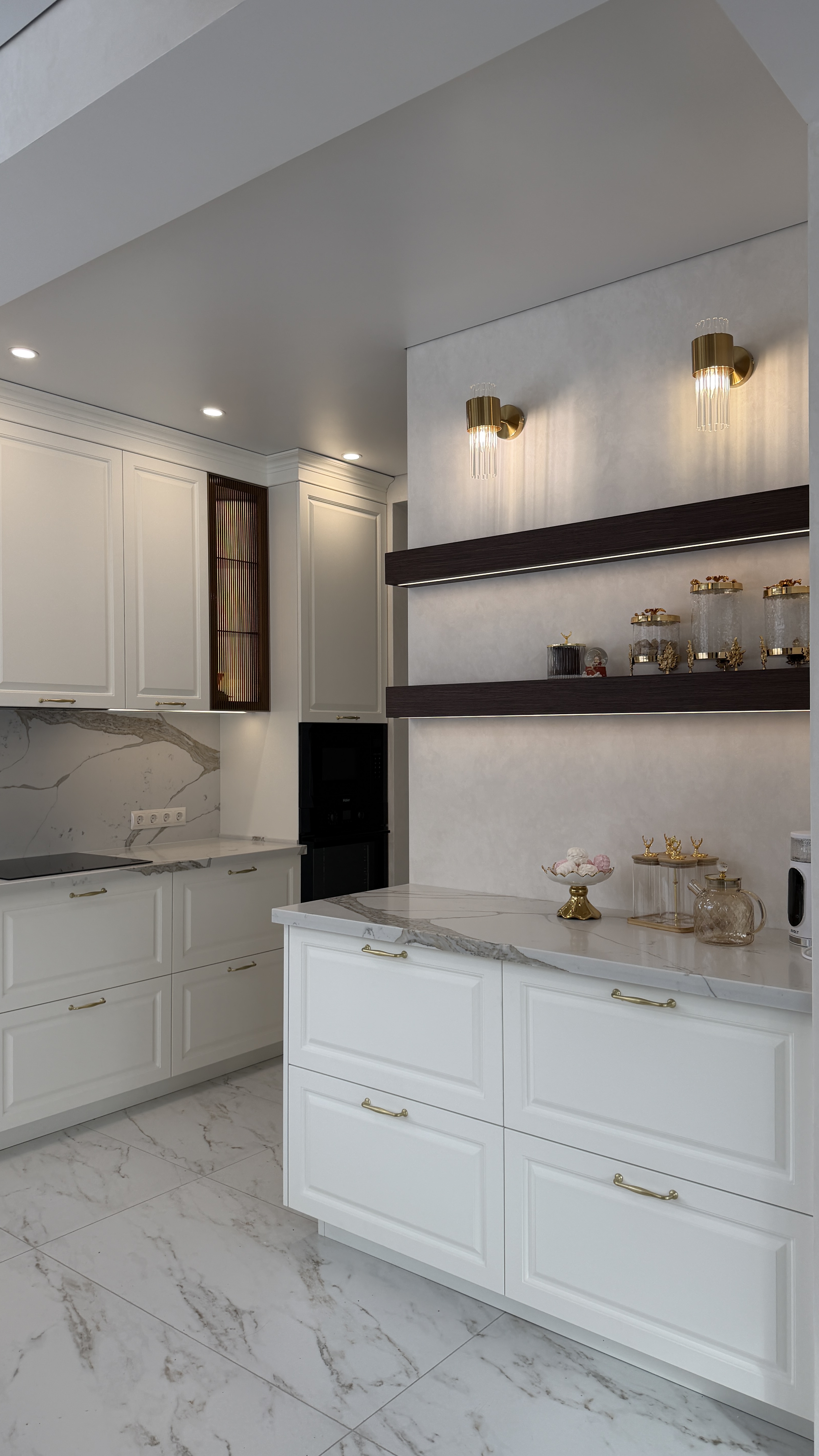 Чайная зона выполнена с акцентом на удобство и функциональность